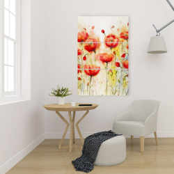 Toile 24 x 36 - Jardin de fleurs rouge