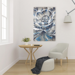 Canvas 24 x 36 - Gray and blue flower