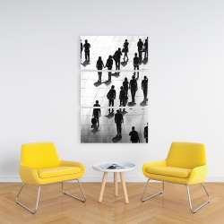 Canvas 24 x 36 - Silhouettes of people on the street