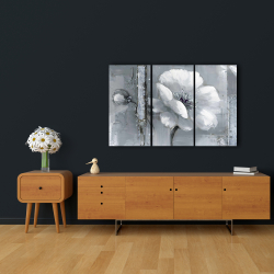 Canvas 24 x 36 - Gray & white flowers