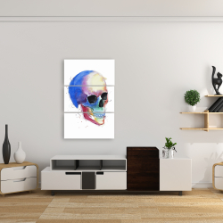 Canvas 24 x 36 - Watercolor colorful skull profile