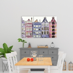 Canvas 24 x 36 - Old historic houses amsterdam