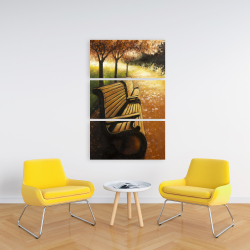 Toile 24 x 36 - Banc de parc par une journée d'automne