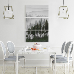 Canvas 24 x 36 - Mountains landscape in dark watercolor