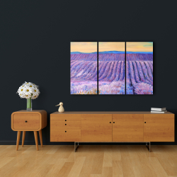 Toile 24 x 36 - Paysage d'un champ de lavande