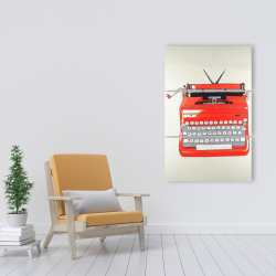 Canvas 24 x 36 - Red typewritter machine