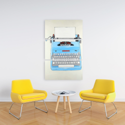 Canvas 24 x 36 - Blue typewritter machine
