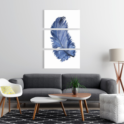 Toile 24 x 36 - Plume bleue à l'aquarelle