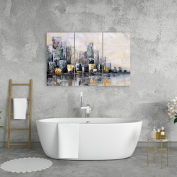Toile 24 x 36 - Paysage urbain abstrait le matin