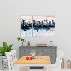 Canvas 24 x 36 - Abstract city with reflection on water