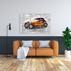 Toile 24 x 36 - Jouet de voiture vintage jaune