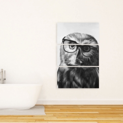 Canvas 24 x 36 - Northern saw-whet owl with glasses