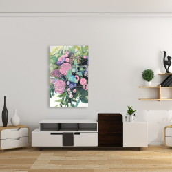 Toile 24 x 36 - Mélodie de fleurs fuchsia