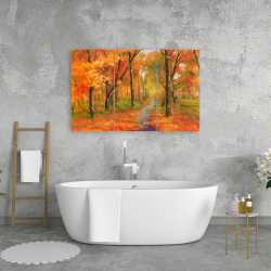 Canvas 24 x 36 - Autumn trail in the forest