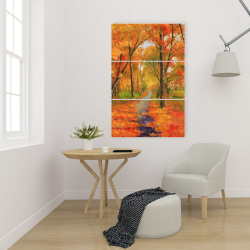 Canvas 24 x 36 - Autumn trail in the forest