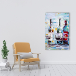 Canvas 24 x 36 - Four bottles of wine