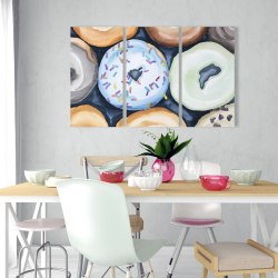 Canvas 24 x 36 - Watercolor doughtnuts with icing