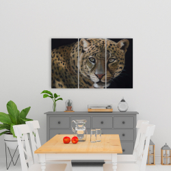 Canvas 24 x 36 - Realistic fierce leopard