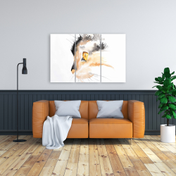 Toile 24 x 36 - Profil d'un chat à l'aquarelle