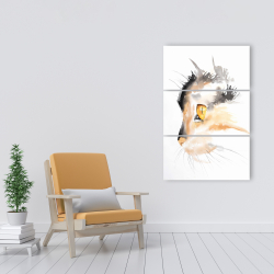 Toile 24 x 36 - Profil d'un chat à l'aquarelle
