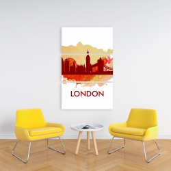 Toile 24 x 36 - Silhouette en éclats de peinture de londre