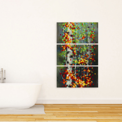 Canvas 24 x 36 - Colorful dotted leaves birches