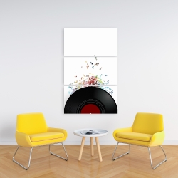 Canvas 24 x 36 - Notes escaping from a vinyl record