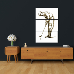 Canvas 24 x 36 - Illustration of a concentrated golfer