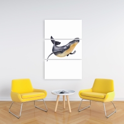 Toile 24 x 36 - Baleine bleue aquarelle