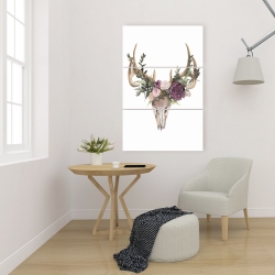 Canvas 24 x 36 - Deer skull with flowers