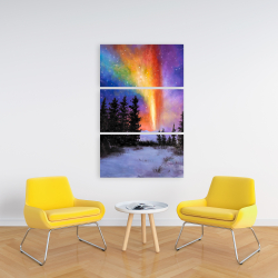 Canvas 24 x 36 - Aurora borealis in the forest