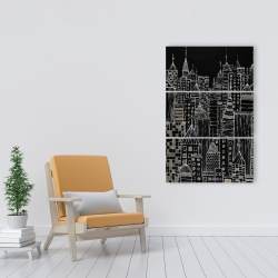 Toile 24 x 36 - Tours d'une ville illustrative