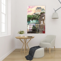 Canvas 24 x 36 - Château frontenac in the petit champlain