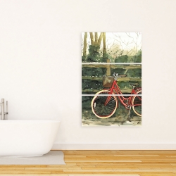 Toile 24 x 36 - Randonnée dans les bois en bicyclette