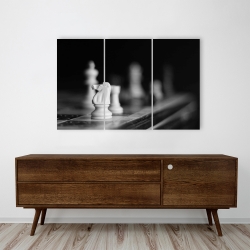Toile 24 x 36 - Jeux d'échec monochrome