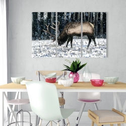 Toile 24 x 36 - Caribou dans la forêt d'hiver