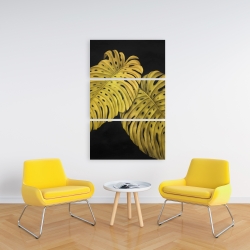 Toile 24 x 36 - Feuille monstera doré