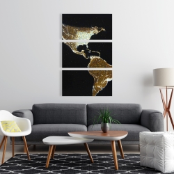 Canvas 24 x 36 - American continent at night