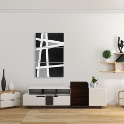 Canvas 24 x 36 - Black and white abstract shapes