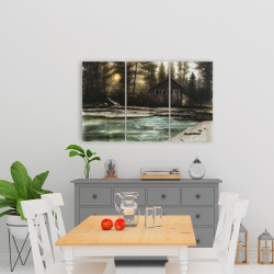 Canvas 24 x 36 - Cabin in the forest