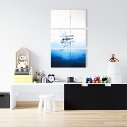 Toile 24 x 36 - Bateau blanc sur eau d'un bleu profond