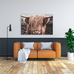 Toile 24 x 36 - Vache highland désaturée