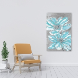 Canvas 24 x 36 - Two little abstract blue flowers