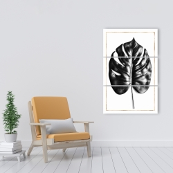 Canvas 24 x 36 - Split leaf philodendron with gold lines
