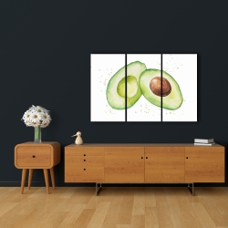 Toile 24 x 36 - Avocat ouvert à l'aquarelle