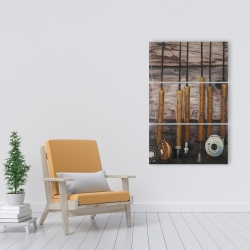 Toile 24 x 36 - Cannes à pêche sur bois