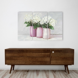 Canvas 24 x 36 - Hydrangea flowers in pink vases