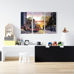 Toile 24 x 36 - Coucher de soleil une rue torontoise