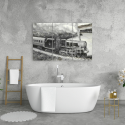 Canvas 24 x 36 - Vintage passenger locomotive 