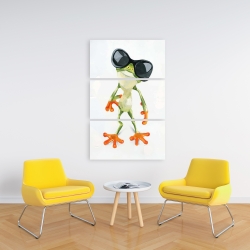 Canvas 24 x 36 - Funny frog with sunglasses